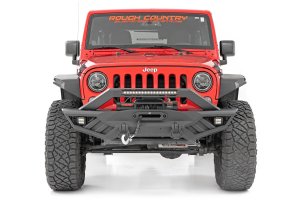 Jeep Wrangler Fender Flares - Front + Rear - Rough Country - High Clearance LED Flat - Black - '07-'18